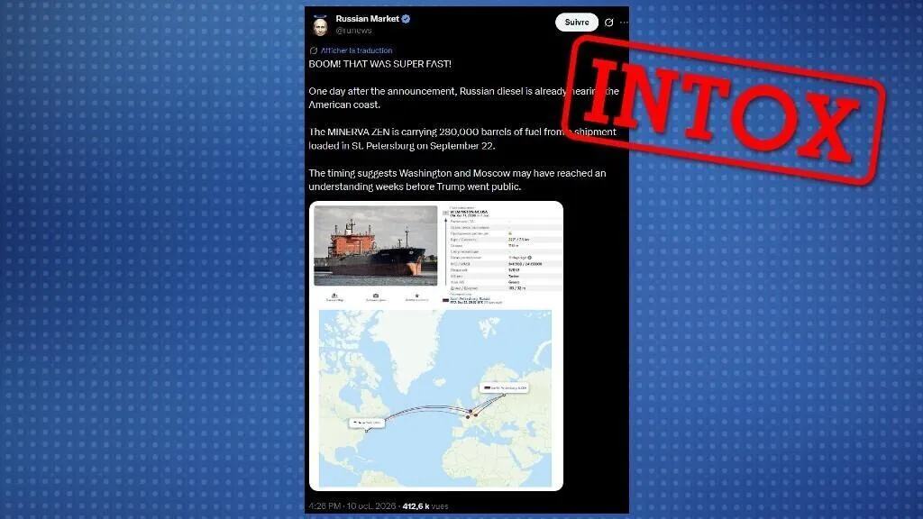 Non ce pétrolier n’a pas livré du gazole russe aux États-Unis