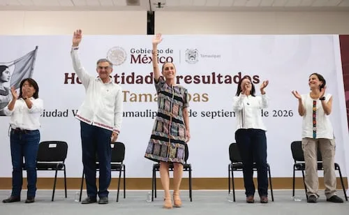 Sheinbaum presenta segundo informe de gobierno en Tamaulipas; no hay divorcio entre pueblo y gobierno, reitera