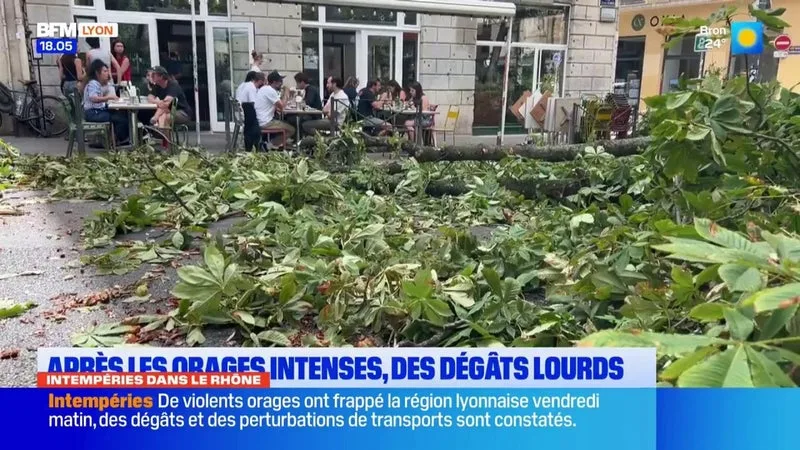Intempéries dans le Rhône : après les orages intenses, des dégâts lourds
