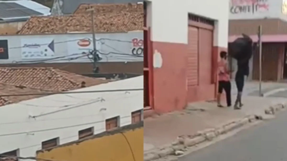 VÍDEO: Dupla é presa após ser flagrada invadindo e furtando comércio pelo telhado em Teresina