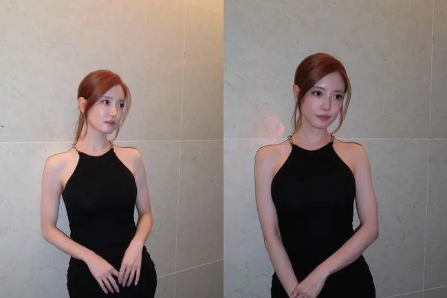 이렇게 달라졌나...이세영, 오렌지빛 헤어에 블랙 밀착 드레스 입고 '파격 변신'