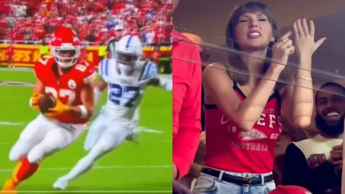 Taylor celebrates Travis' touchdown: 'That's my husband' - WATCH