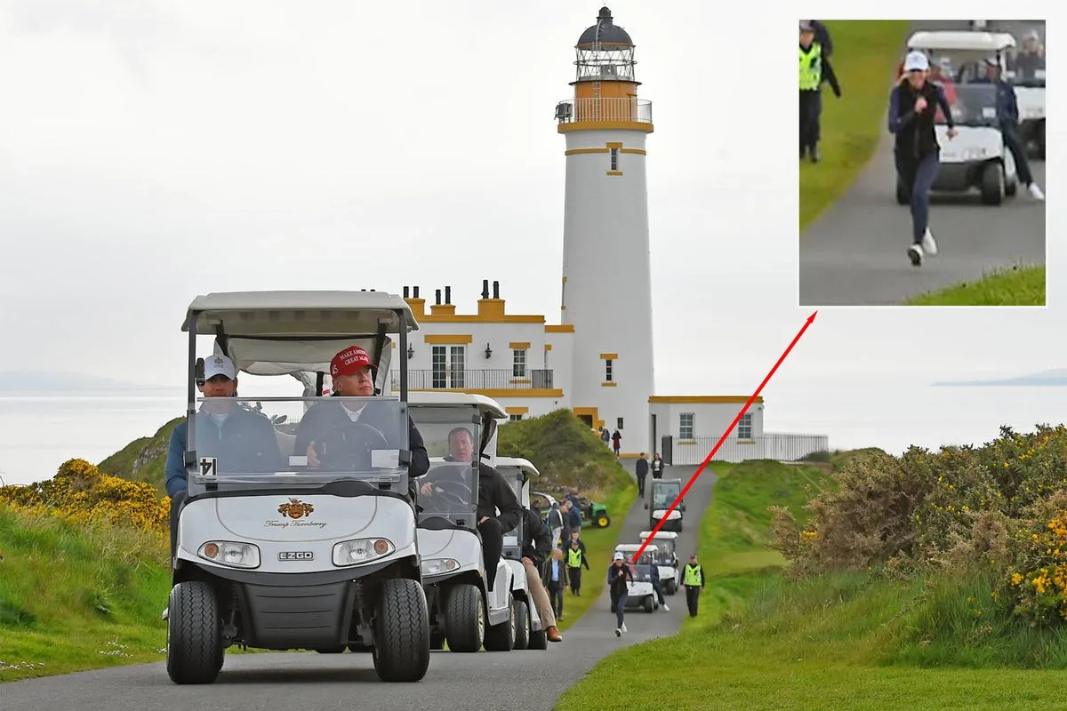 New photos show ‘Natalie Harp sprinting after Trump’s golf cart’ in 2023