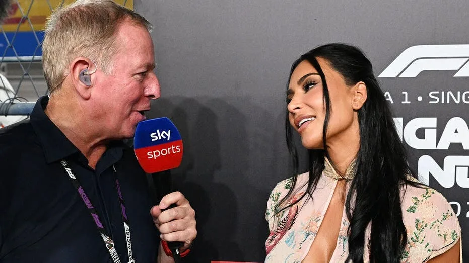 Kim Kardashian finally gives Martin Brundle a Formula 1 interview after snubbing him at the Monaco Grand Prix
