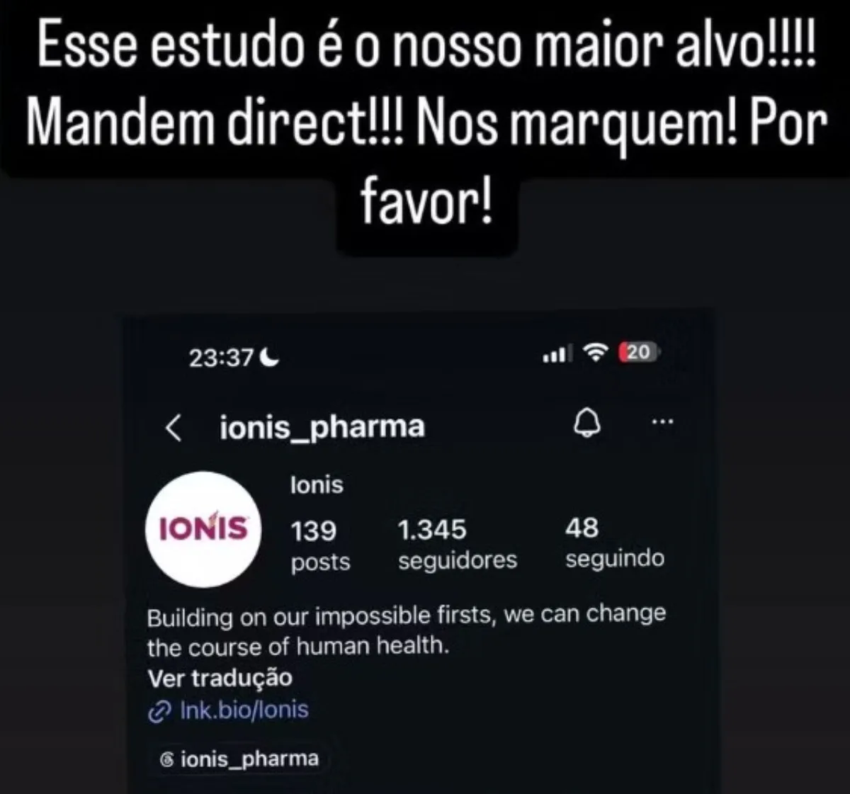 Seguidores de Lito Sousa fazem campanha nas redes sociais para incluí-lo em estudo clínico com medicamento experimental