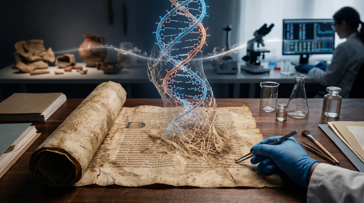Um manuscrito medieval virou arquivo biológico sem que seus escribas soubessem e o DNA preservado no pergaminho ajudou a reconstruir 3.500 anos de um vírus de ovelhas