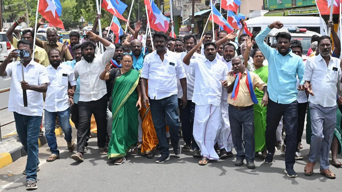 VCK stage protests condemning attack on SC youth in Melavalavu