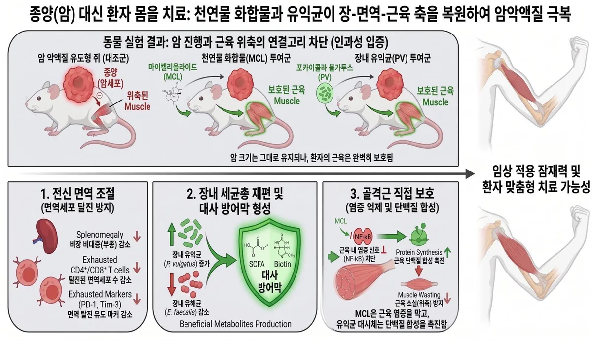 암 환자 근육 지키는 장내 미생물…‘암 악액질’ 치료 가능성