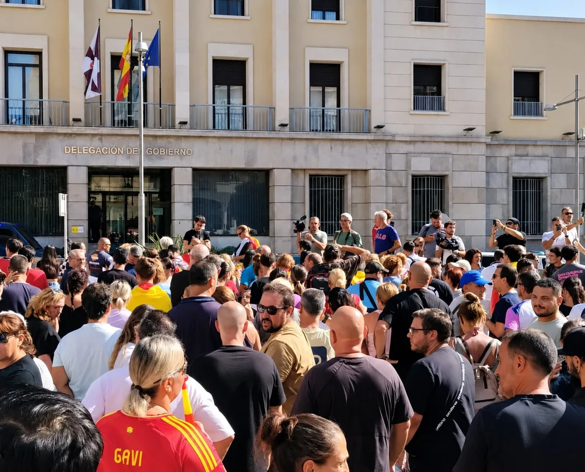 Cientos de ceutíes se concentran frente a la Delegación del Gobierno para protestar por la gestión de la crisis