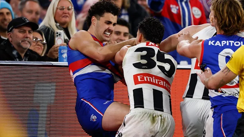 AFL LIVE: Daicos involved in a scuffle early, then slots stunning goal at a packed MCG