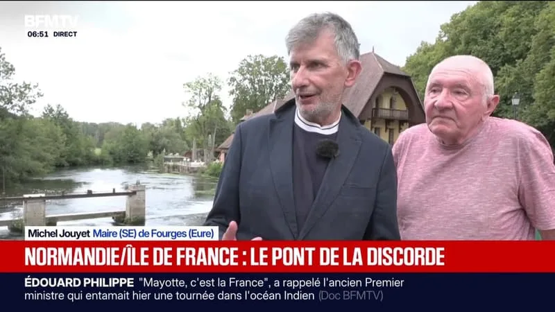 À Fourges, un pont situé entre deux régions fait face a des incivilités, faute de verbalisation possible sur la rive