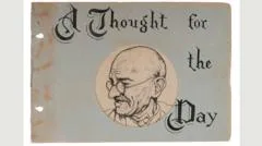 Gandhi's handwritten notes on life sold for $1.69m at Indian auction