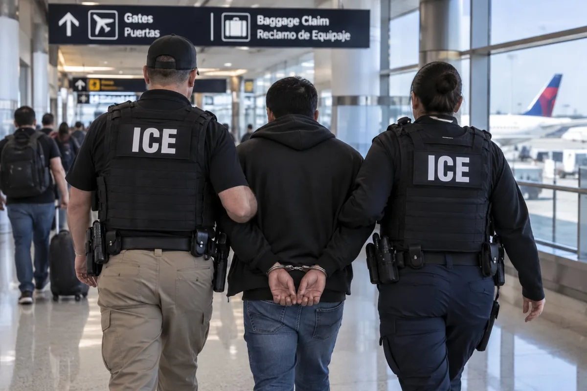 Oficial: los estatus migratorios que entran en el radar del ICE para detenciones en aeropuertos de EE.UU.