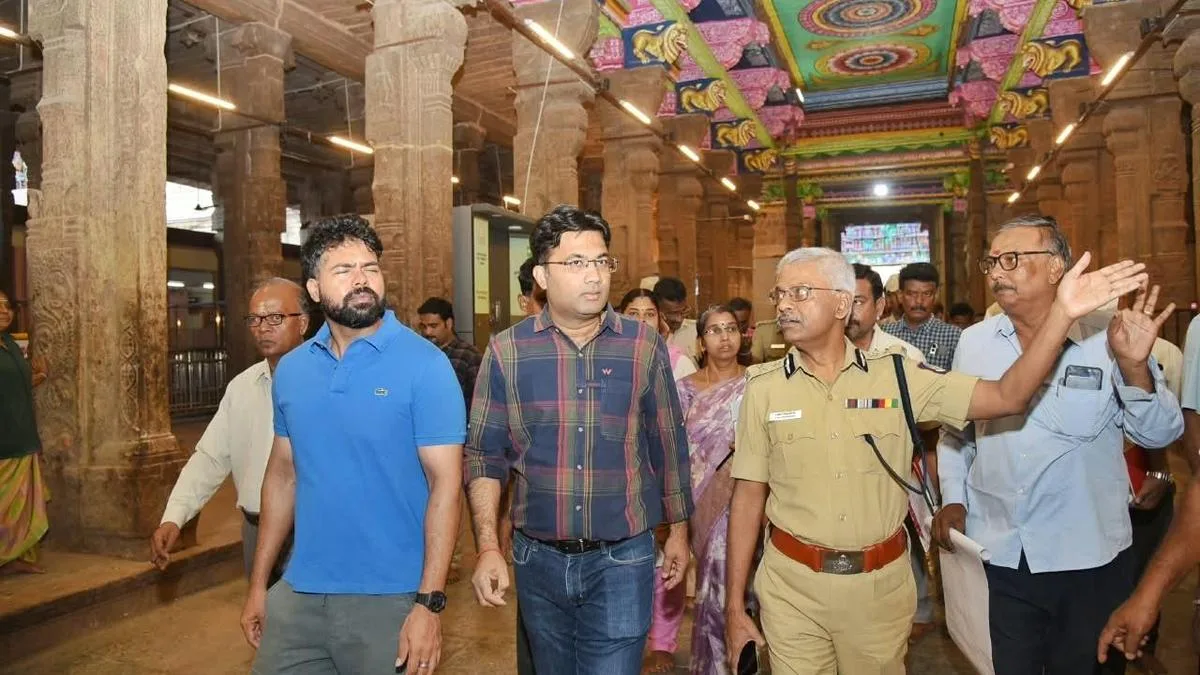 Madurai Collector, officials inspect arrangements for Meenakshi Sundareswarar Temple consecration ceremony