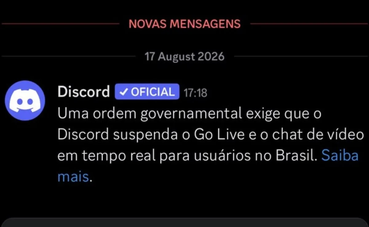 Discord suspende lives, chamadas de vídeo e outros recursos no Brasil após determinação da ANPD; veja mudanças