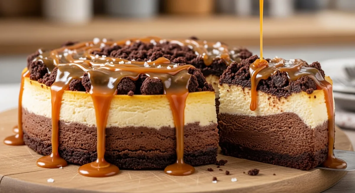 Brownie cheesecake con caramelo: la receta irresistible para un postre cremoso y chocolatoso