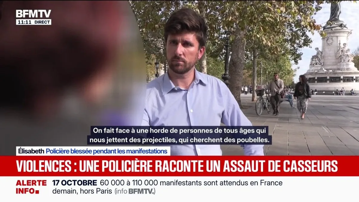 Violences en manifestation: une policière raconte un assaut de casseurs