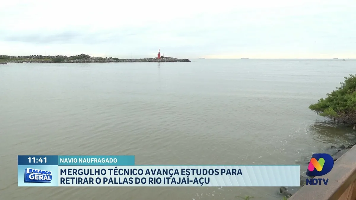 Estudos avançam para retirada do navio Pallas do Rio Itajaí-Açu