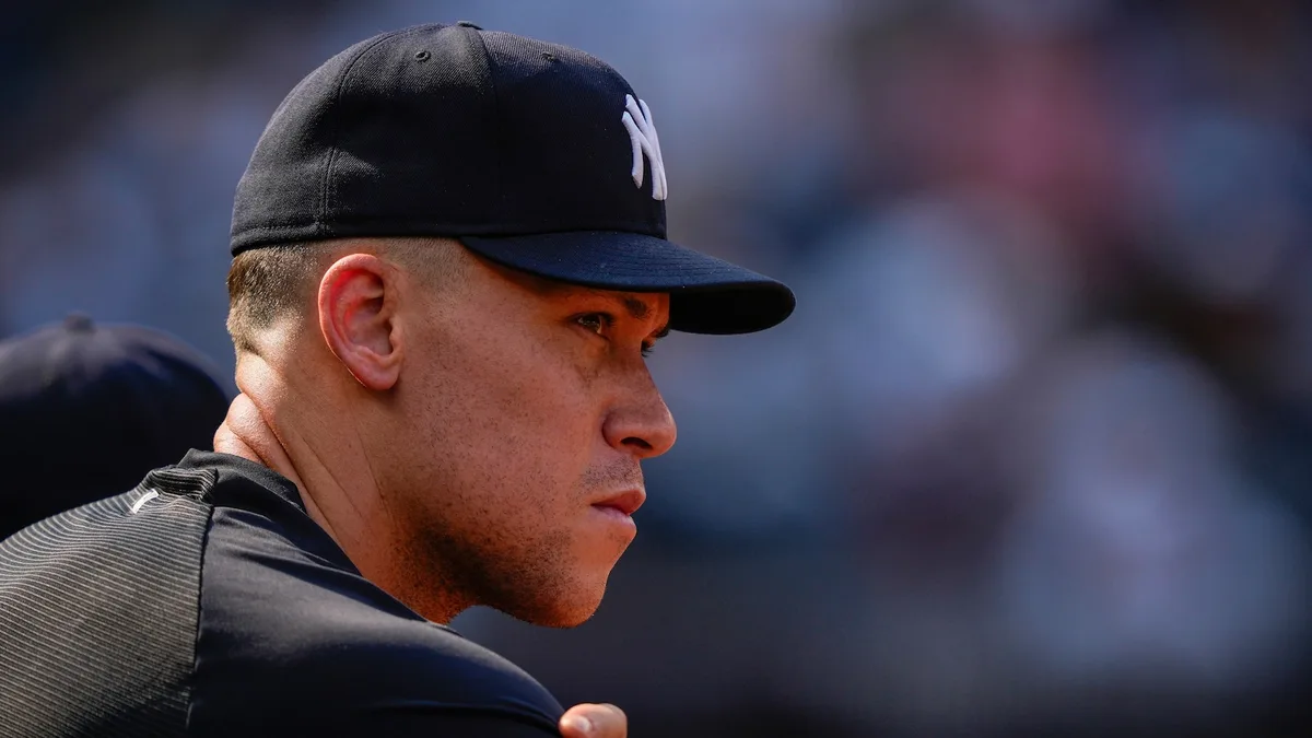 Three-time MVP Aaron Judge plays catch for first time in rehab from broken rib, return date unclear