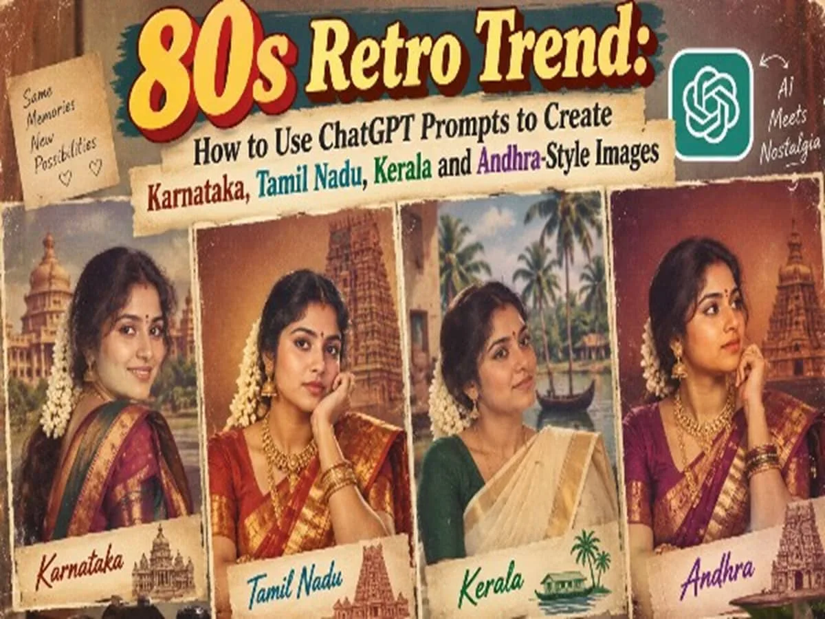 1980s ChatGPT AI photo: Top 5 prompts to turn into South Indian celebs
