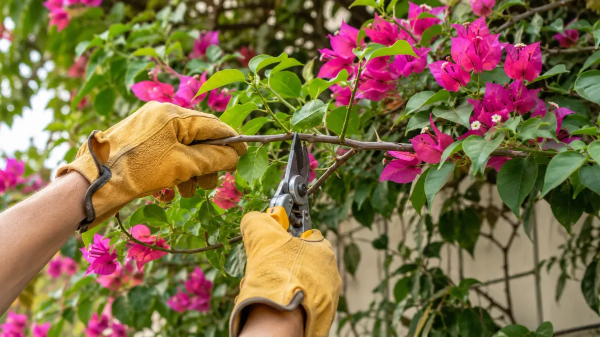 Podando a bougainvillea do jeito certo: quando, onde cortar e como estimular uma floração mais intensa