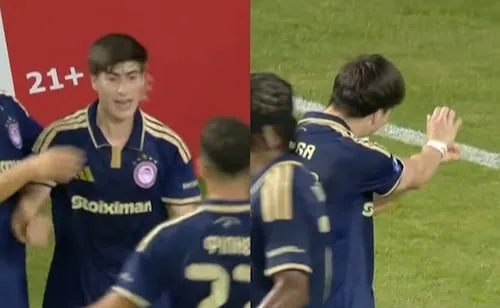 Armando 'La Hormiga' González marca su primer gol en Europa con el Olympiacos