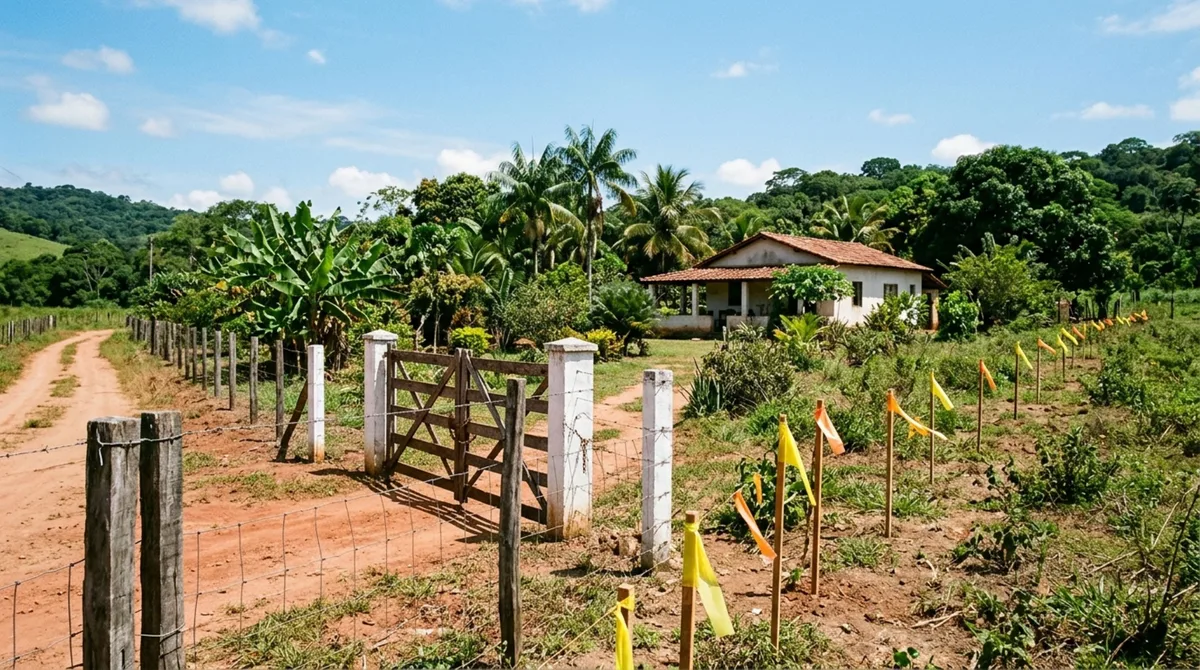 Casal compra sítio acreditando ter determinada área, instala cercas e estruturas e no limite do terreno e descobre divergência na divisa da propriedade