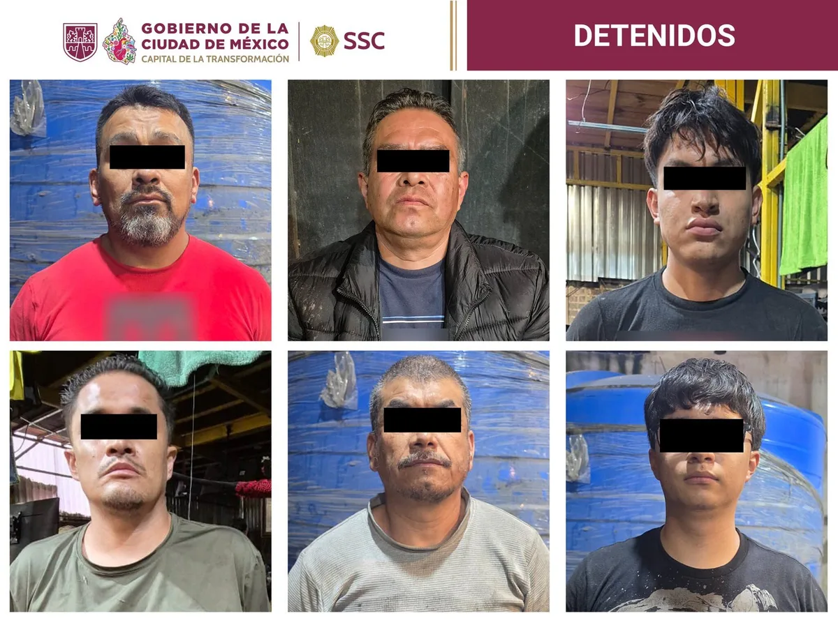 Fuerte golpe al robo de vehículos: SSC CDMX asegura 150 toneladas de autopartes en Xochimilco y detiene a seis implicados