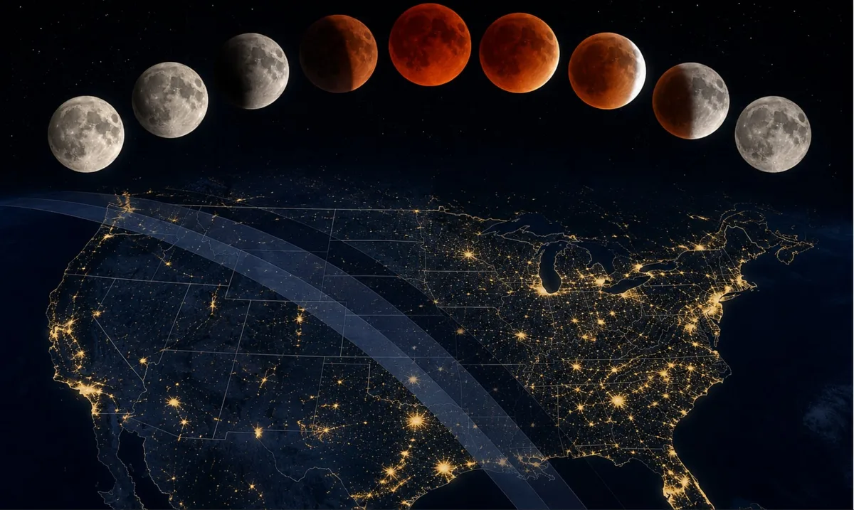 Estas son las fases que tendrá el eclipse lunar 2026 que llega a la Argentina