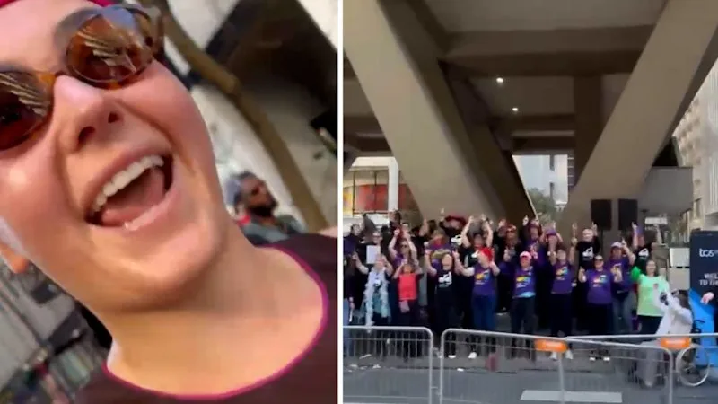 Watching the marathon? Give Abby a cheer