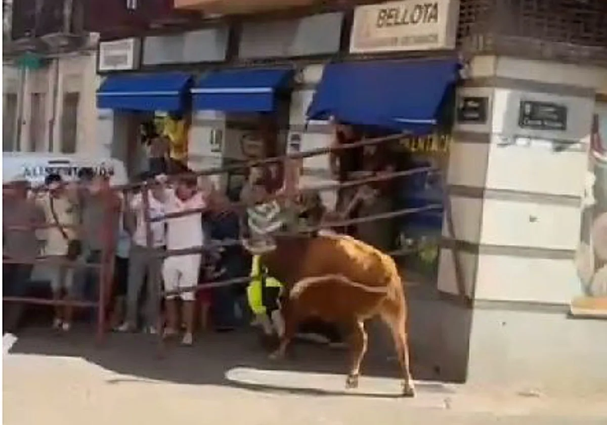 Un toro se escapa del recorrido en el encierro de Cantalejo (Segovia) y embiste a una mujer