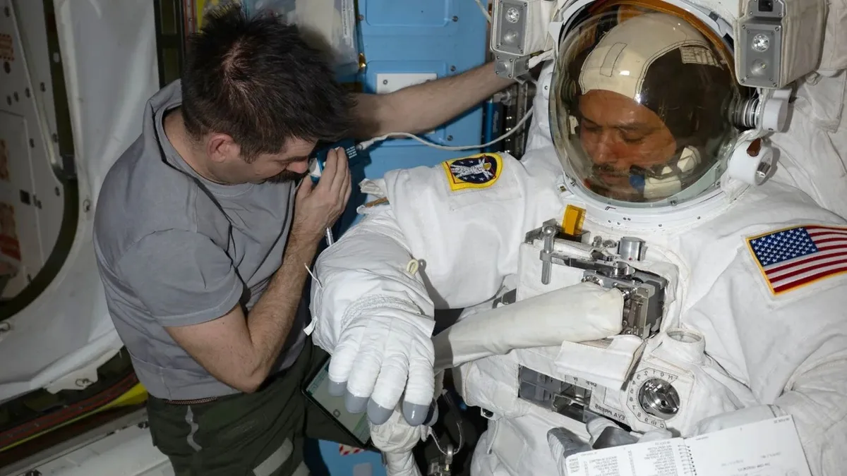 ISS crew steps up spacewalk preparations, tests AI and virtual reality tools