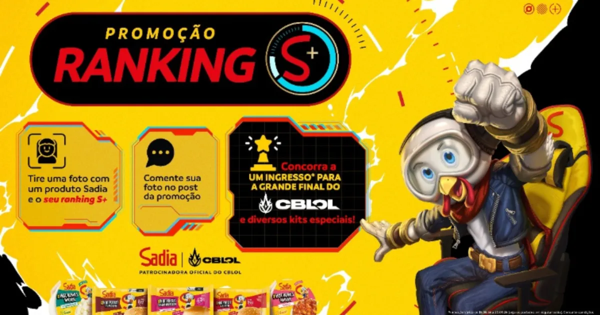 Sadia lança campanha "Ranking S+" para levar fãs a final do CBLOL no Rio de Janeiro