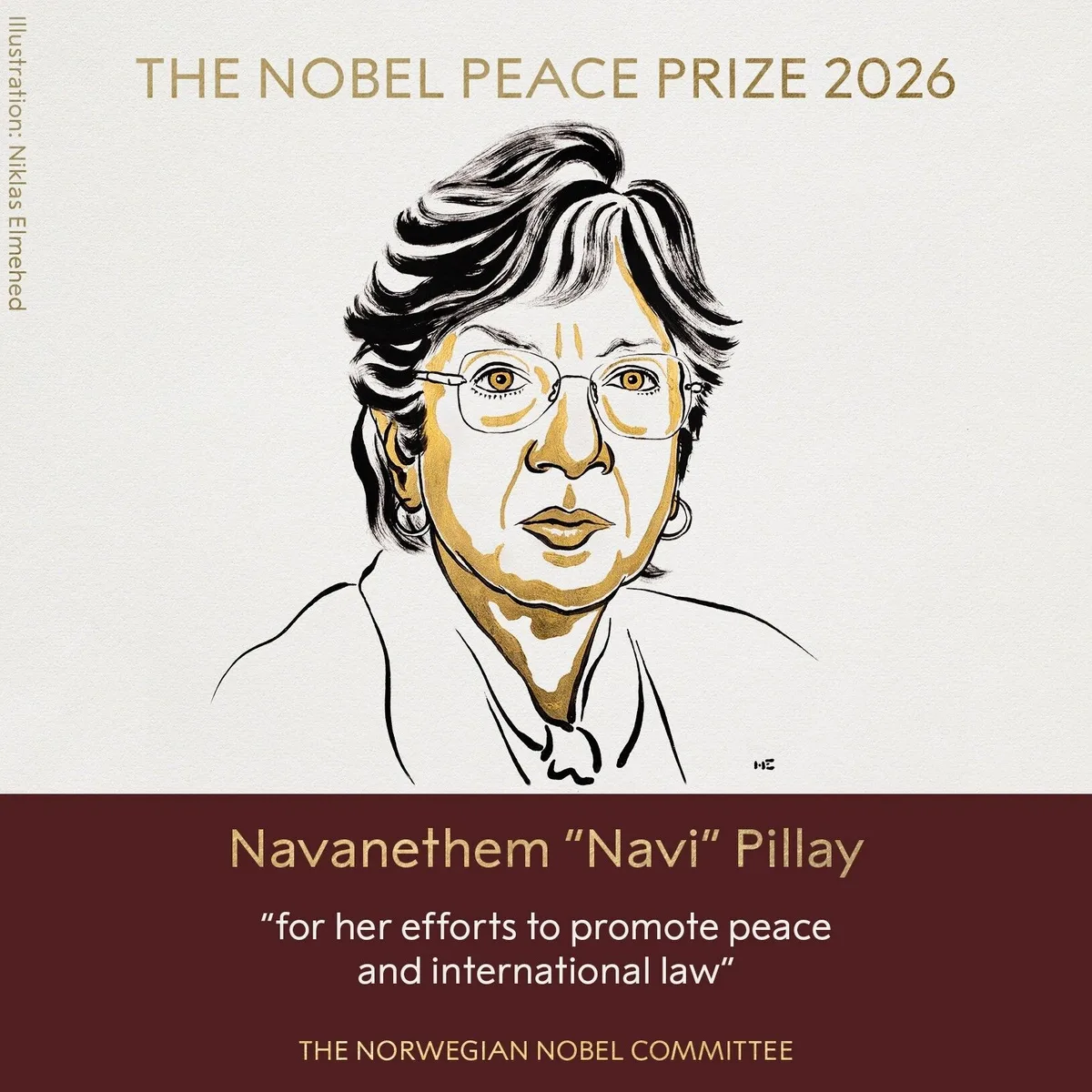 Prix Nobel de la paix 2026 : la juriste Sud-Africaine Navanethem « Navi » Pillay récompensée