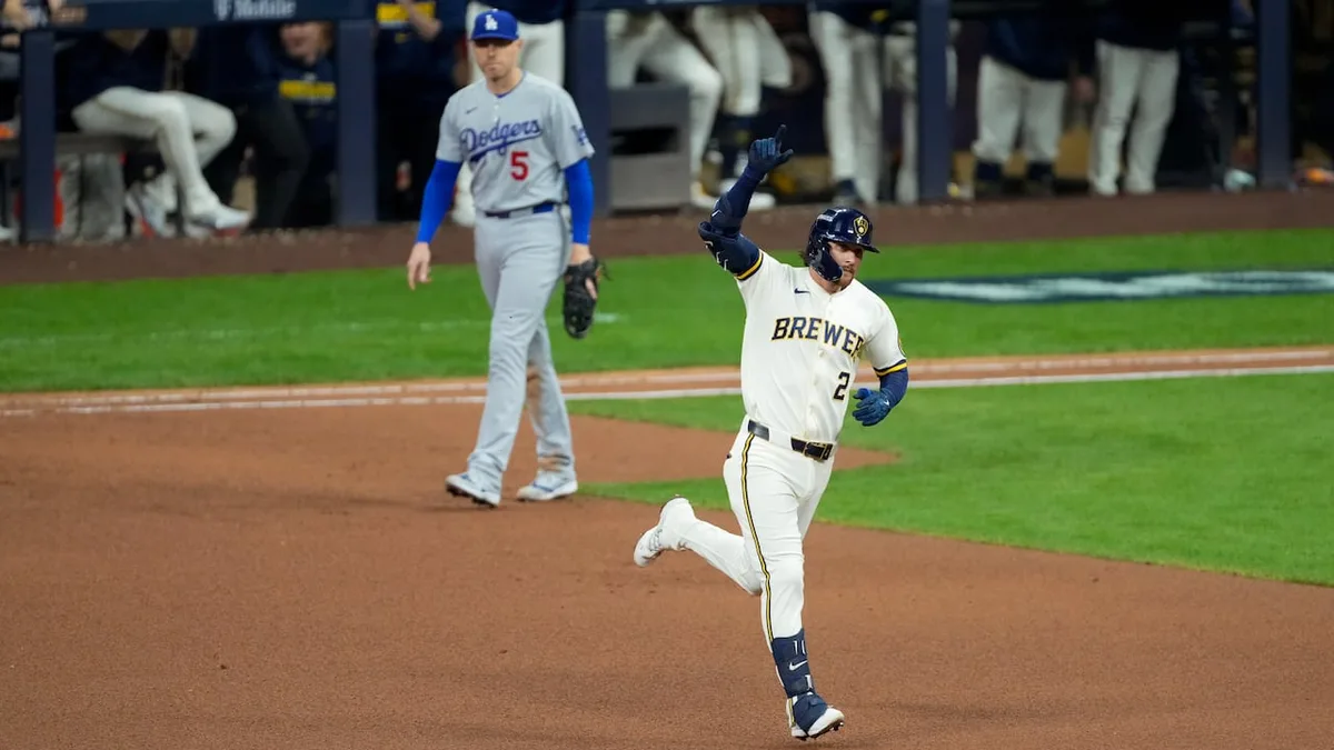 Turang homers, Milwaukee's bullpen stars as Brewers beat Dodgers in NLCS opener