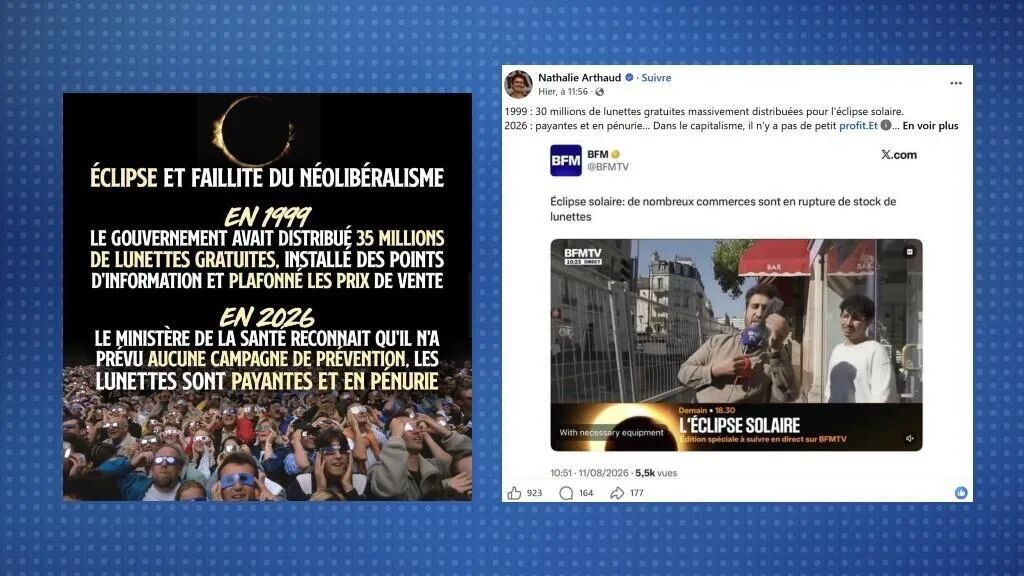 Éclipse : le gouvernement français avait-il distribué 35 millions de lunettes gratuites en 1999 ?