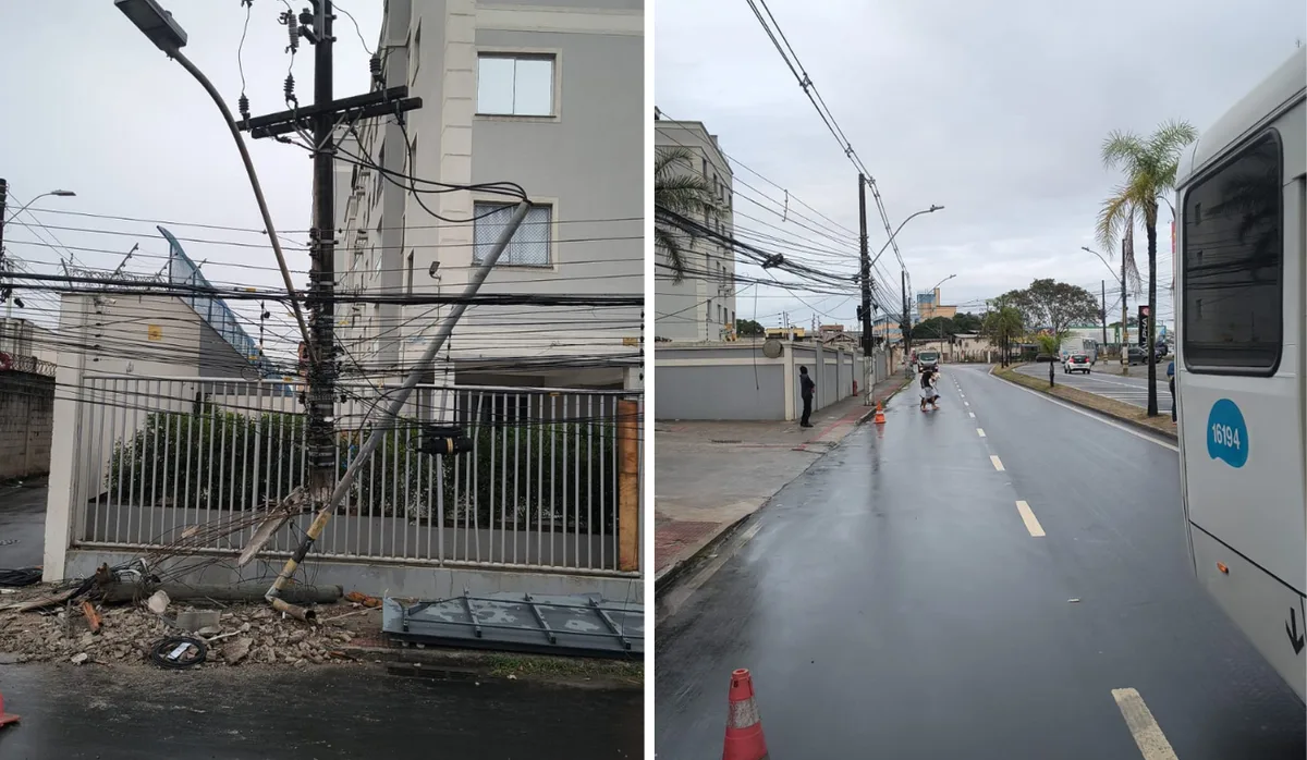VÍDEO | Carro bate em poste e deixa imóveis sem energia na Serra