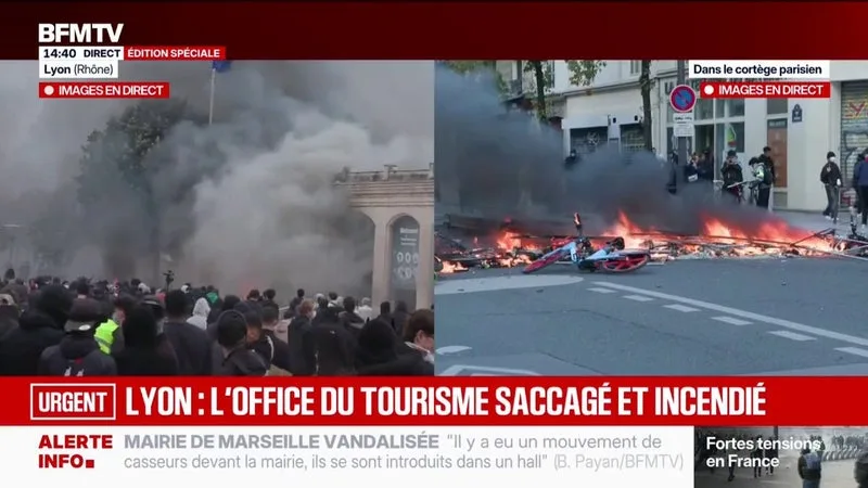 Manifestation du 17 octobre: le cortège a pris le départ avec du retard place de la République à Paris, d'autres cortèges sauvages repérés dans la capitale