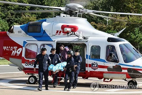 분만 임박 34주 태국 임신부, 소방헬기로 전북→경남 190㎞ 이송