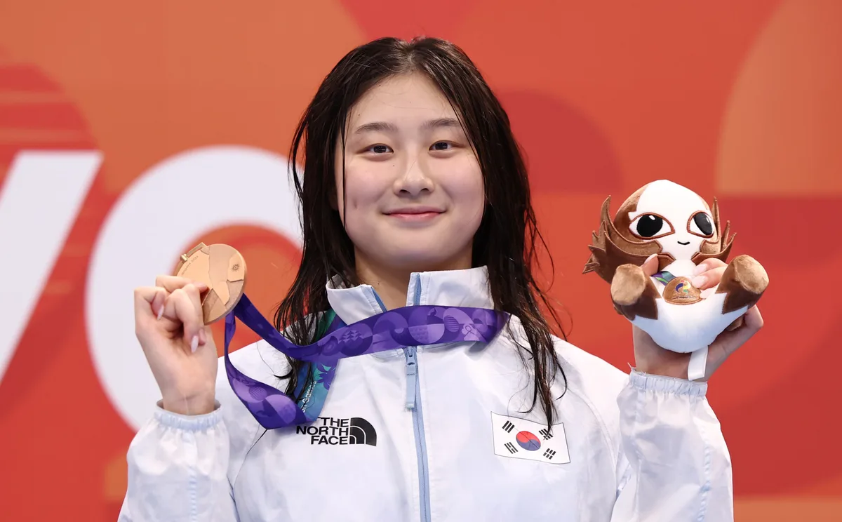 신예 김승원, 여자 배영 100m 동메달…두 번째 메달 수확[나고야AG]