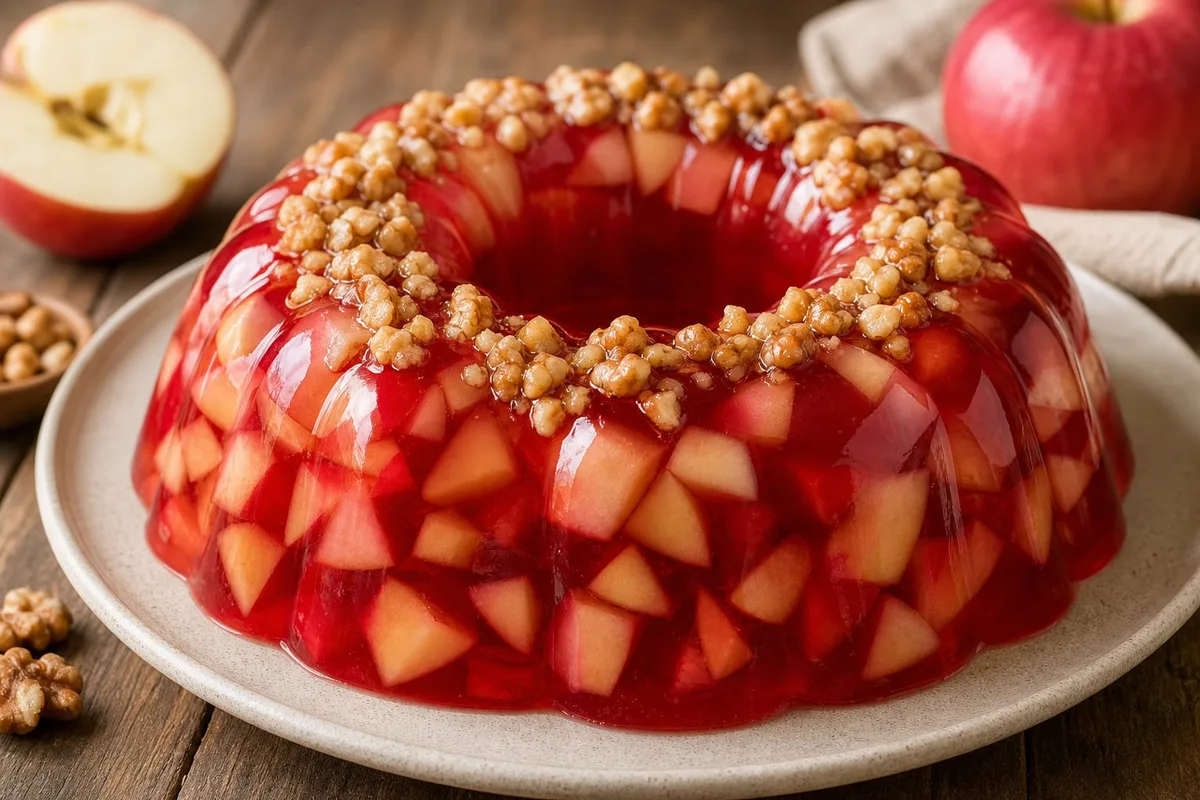 Postre de manzana, gelatina y nuez: la receta fácil que transforma tres ingredientes
