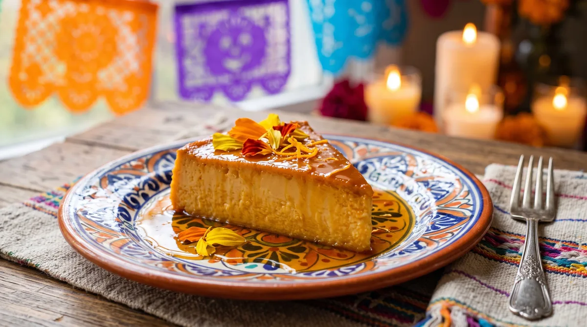 Flan de naranja con cempasúchil: el postre mexicano perfecto para Día de Muertos