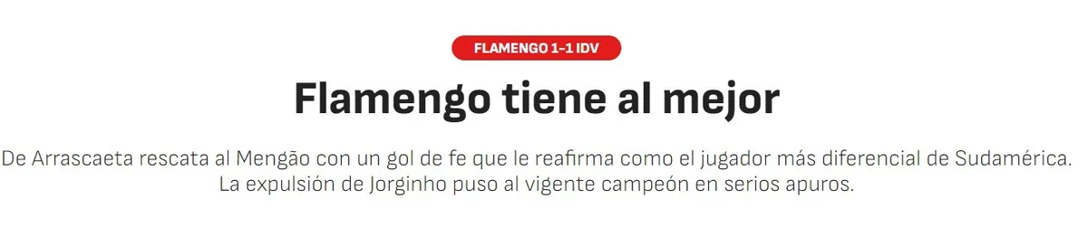 Arrascaeta é exaltado por jornal espanhol após classificação: “Flamengo tem o melhor”