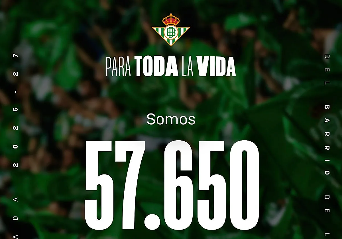 El Betis cierra el periodo de altas con récord de abonados con asiento: 57.650