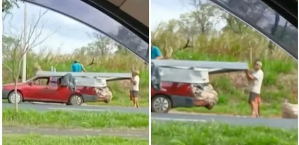 Três homens são flagrados furtando ponto de ônibus em SP