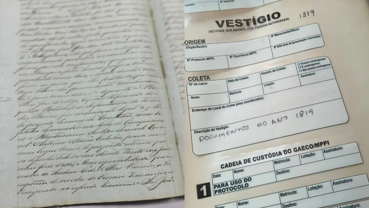 Livro com registros de escravizados foi encontrado coberto por fezes de pombos no PI