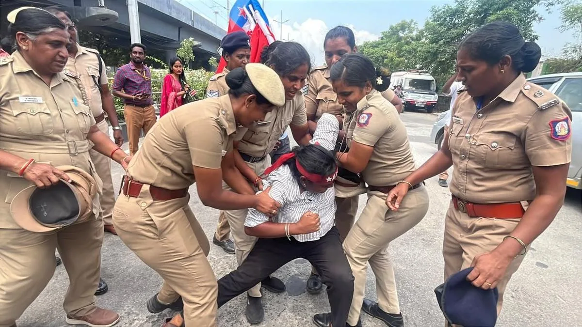 Anti-CEC protest: Over 100 AISF, AIYF cadres arrested during procession in Chennai