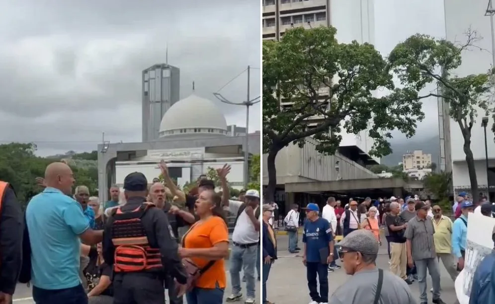 Jubilados y pensionados de Cantv trancaron avenida en Caracas para reclamar reivindicaciones