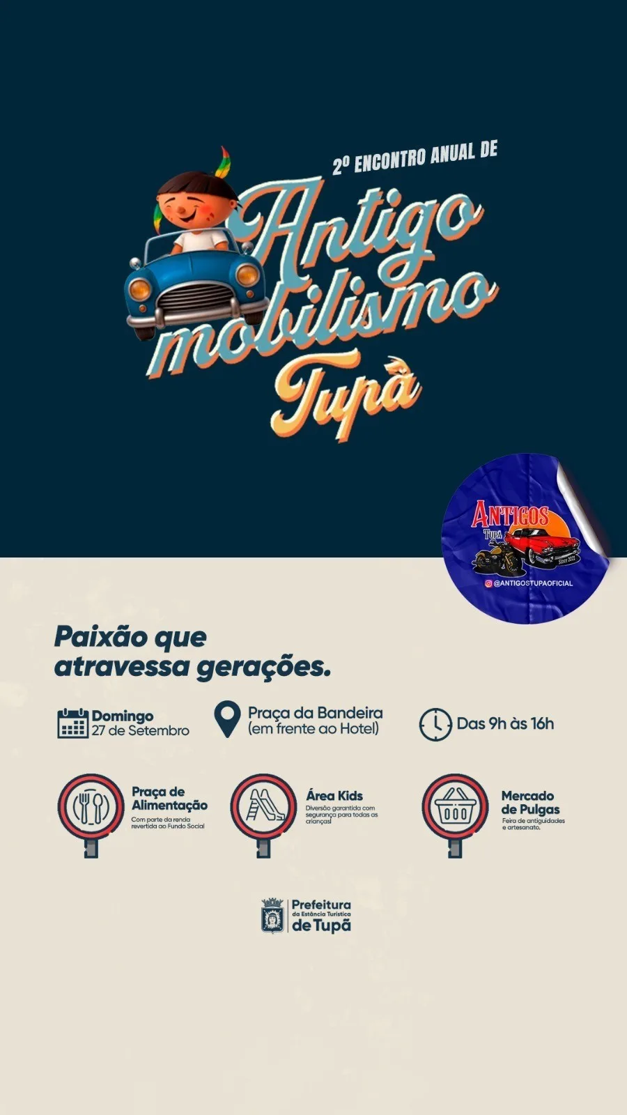 Tupã recebe neste domingo o 2º Encontro de Antigomobilismo com música e atrações