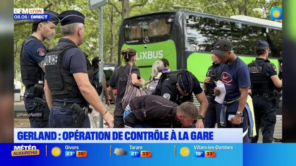 Gerland : opération de contrôle à la gare routière de Gerland par la police nationale et municipale